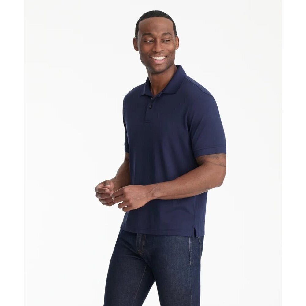 Untuckit Wrinkle-Free Damaschino Polo Navy Blue Men’s Size XXL